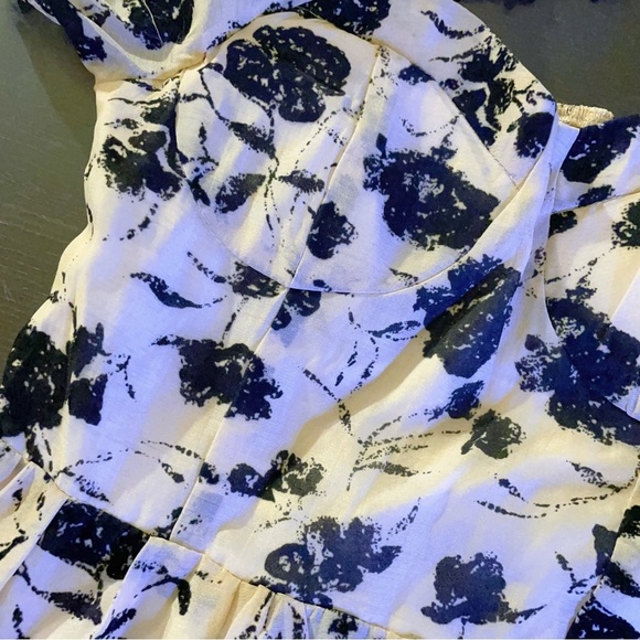 J.ING Cream Off Shoulder Rose Floral Print Midi Dress - Picture 10 of 12